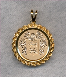 Gold Family Crest Pendant by Heraldica Imports