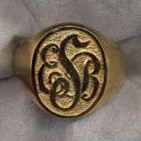 Gold Monogram Ring by Heraldica Imports