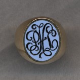 Stone Monogram Ring by Heraldica Imports